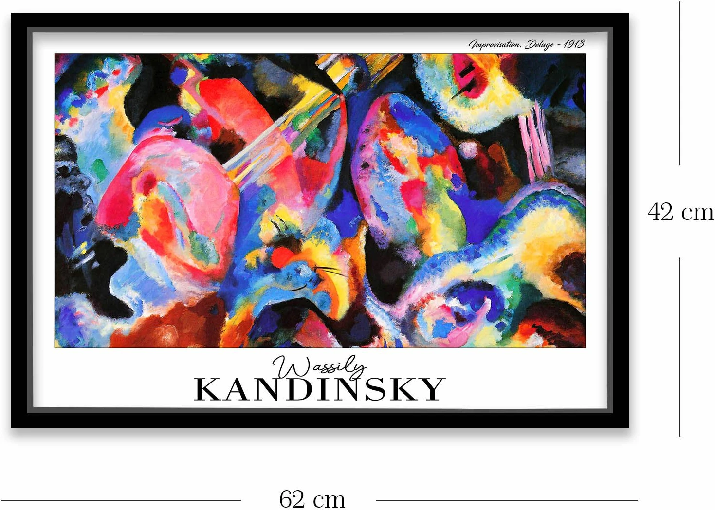Pikturë dekorative me kornizë, shumëngjyrëshe, Wallity, 4262SYHKANDINSKY-016