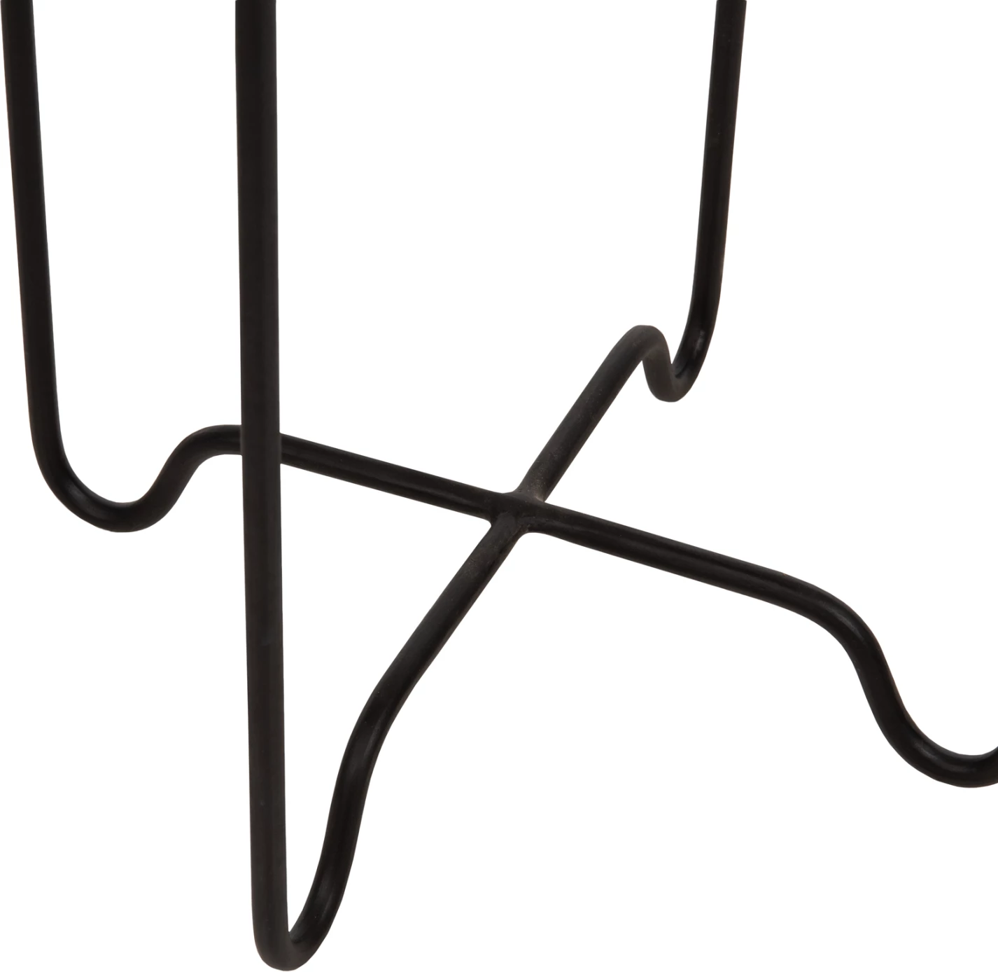 Tavolinë anësore e rrumbullakët FLY, ratan natyral, bazë metalike e zezë, FH7905, Φ32x48H cm