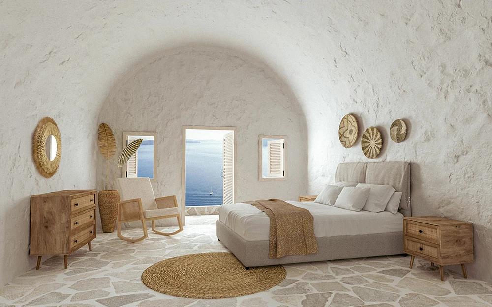 Qilim NEREA për dhomë dite, 150x150cm, kashtë deti, natyral