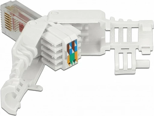 Konektor RJ-45 DeLOCK 86416, Cat6 U/UTP, pa vegla, e bardhë