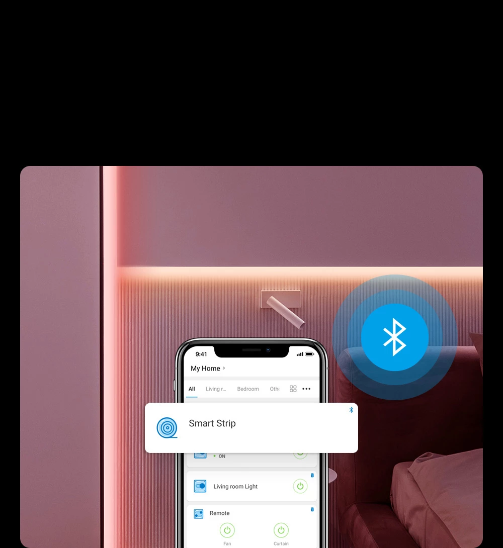 Shirit LED inteligjent Sonoff L2-2M, 2m, RGB, me telekomandë dhe Wi-Fi, i papërshkueshëm nga uji