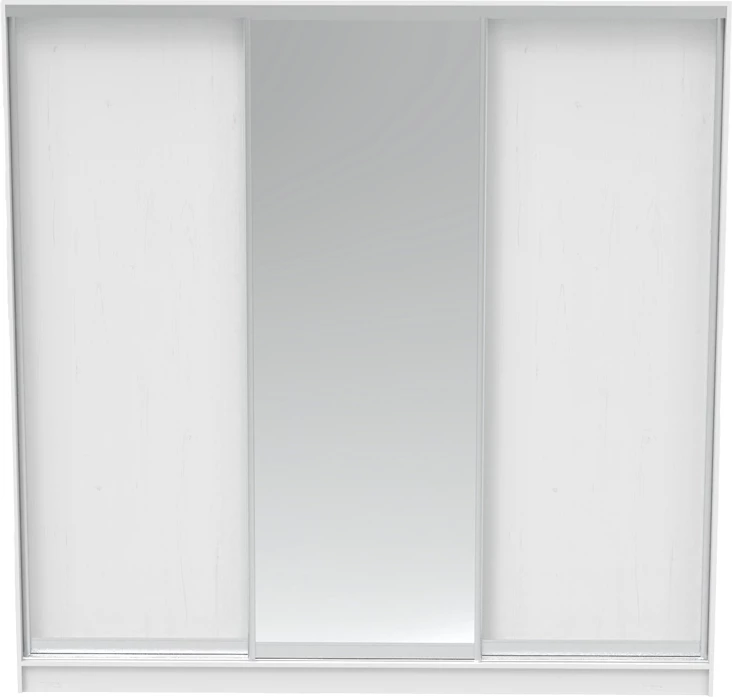 Dollap rrëshqitës me pasqyrë, ngjyrë e bardhë, 240x60x240cm