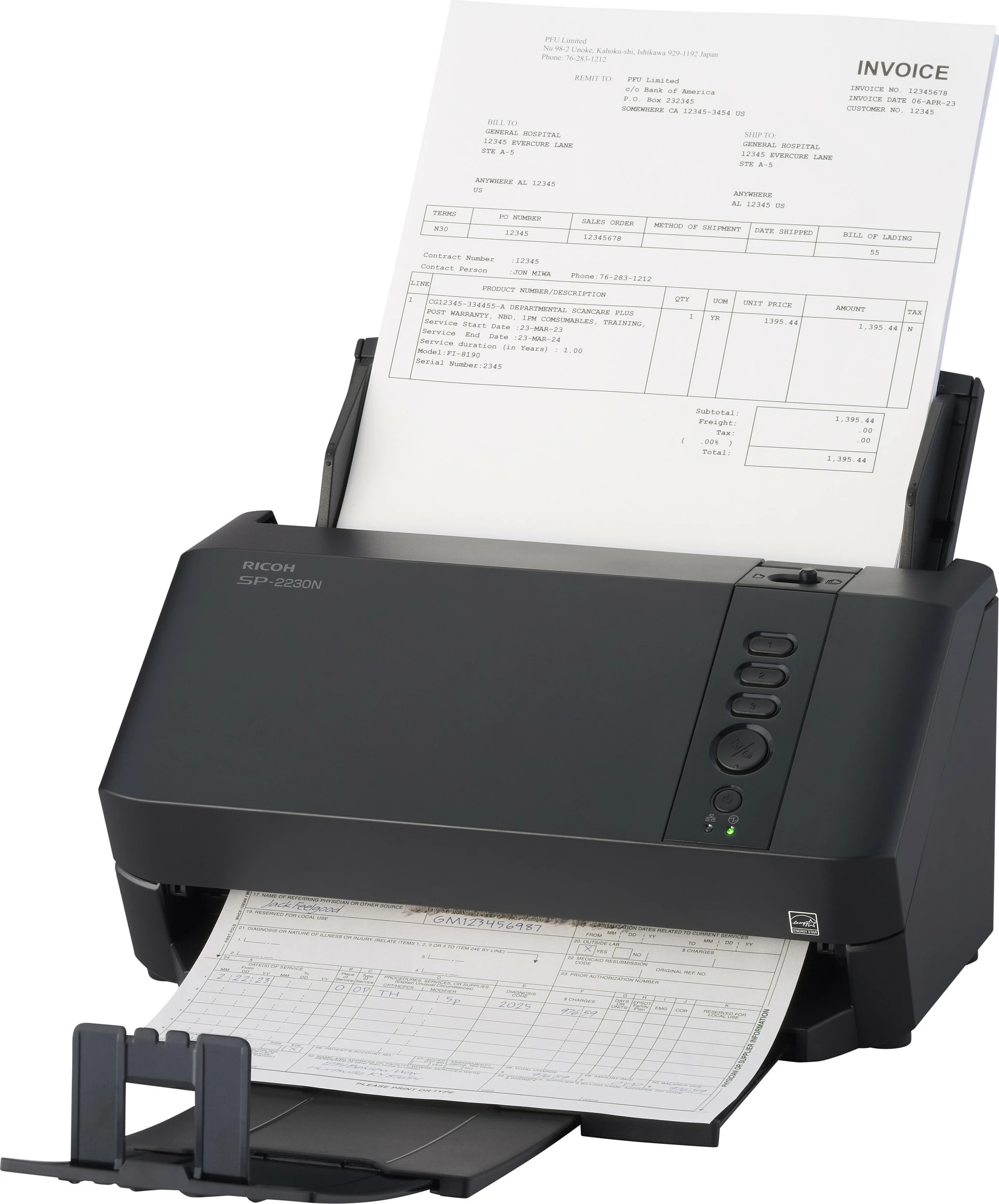 Skener Ricoh SP-2230N, A4 Duplex ADF, 30 ppm/60 ipm, Gigabit Ethernet, USB 3.2, i zi