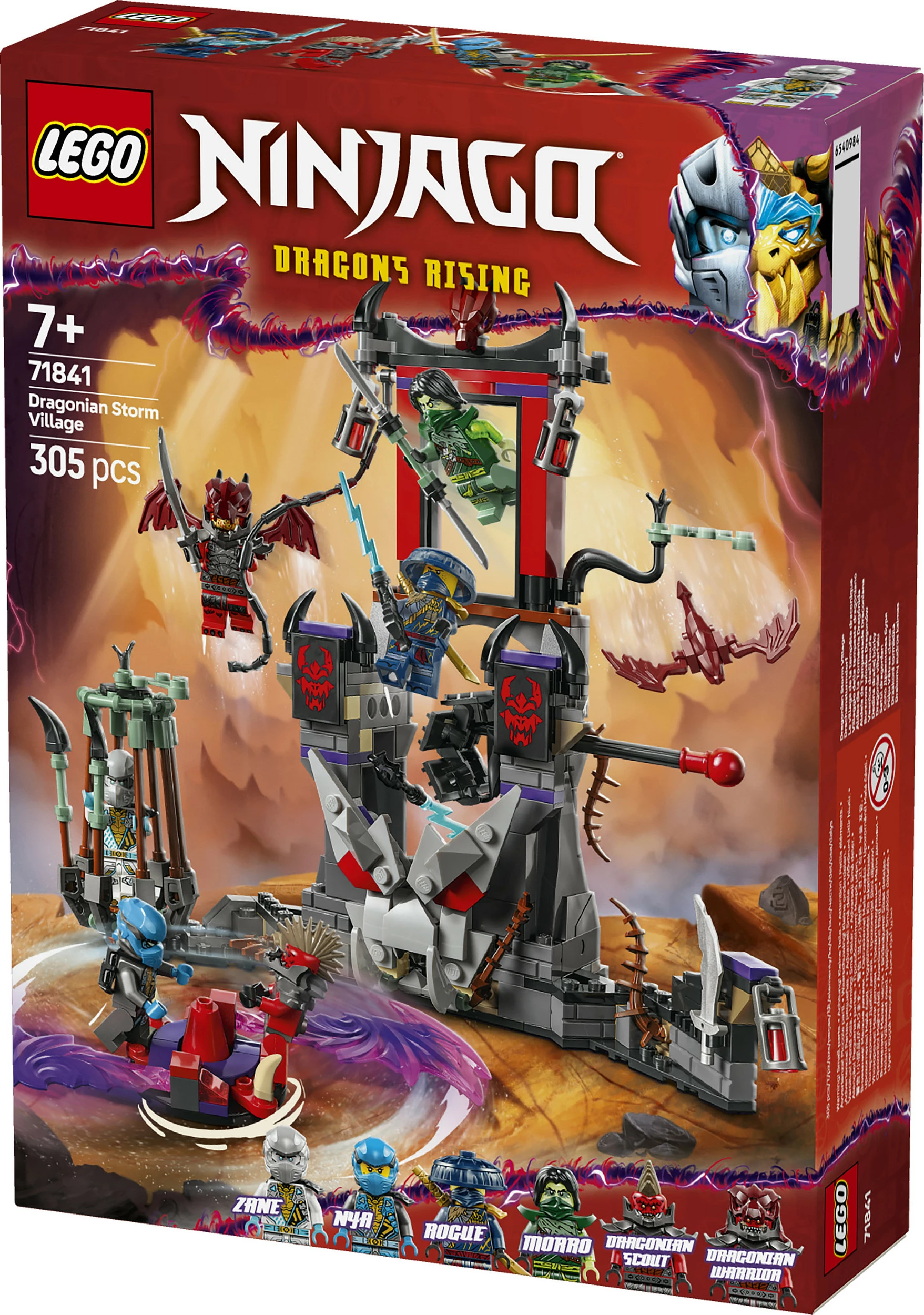 Set ndërtimi LEGO NINJAGO 71841 Dragonian Storm Village, 305 copë, 7+, shumëngjyrësh