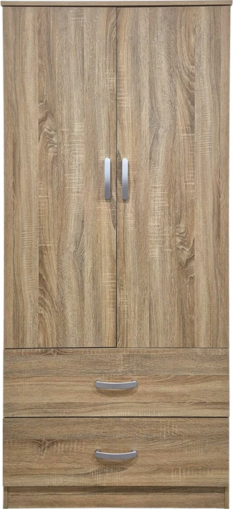 Dollap me dy dyer dhe dy sirtarë, ngjyrë sonoma, Alvia, 80x51.5x180cm