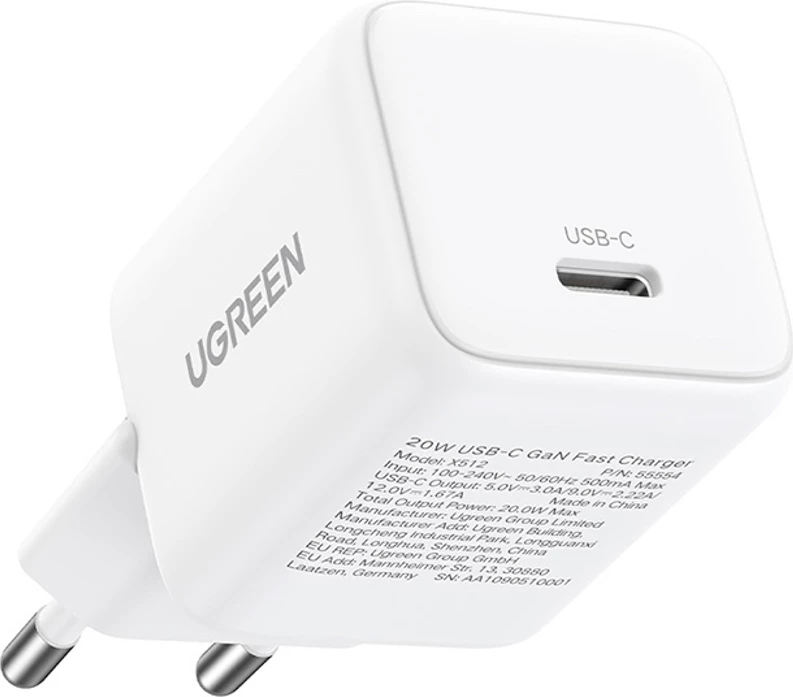 Karikues muri Ugreen X512 GaN, 20W, 1x USB-C, i bardhë