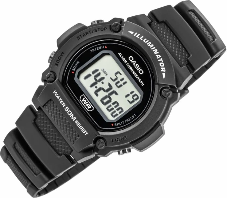 Orë dore për meshkuj CASIO, e zezë