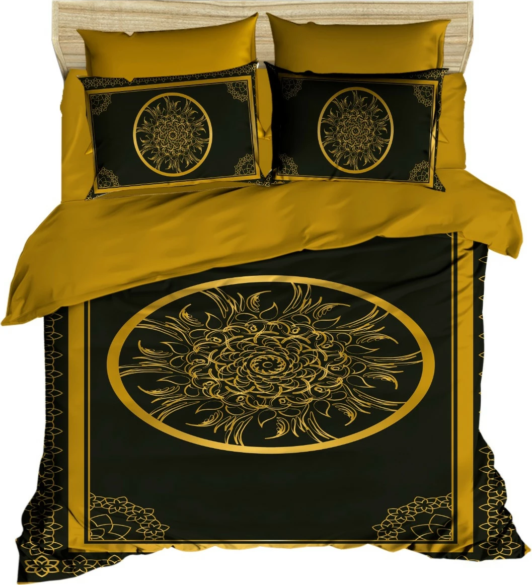 Set mbulesë për jorgan Super King, ngjyrë e zezë dhe ari, L'essentiel, 3D1