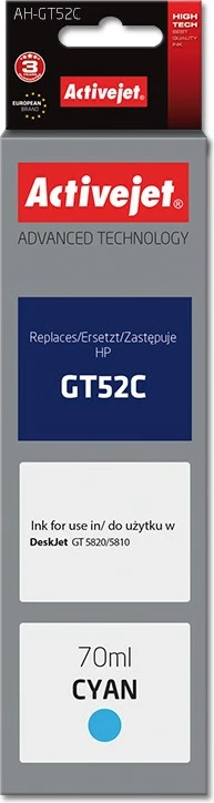 Ngjyrë zëvëndësuese Activejet AH-GT52C për printer HP, e kaltër