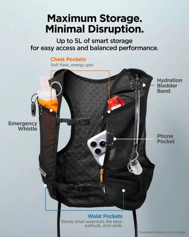 Jelet vrapimi Spigen A721 Dynamic Shield ML, e zezë, me shishe 500ml