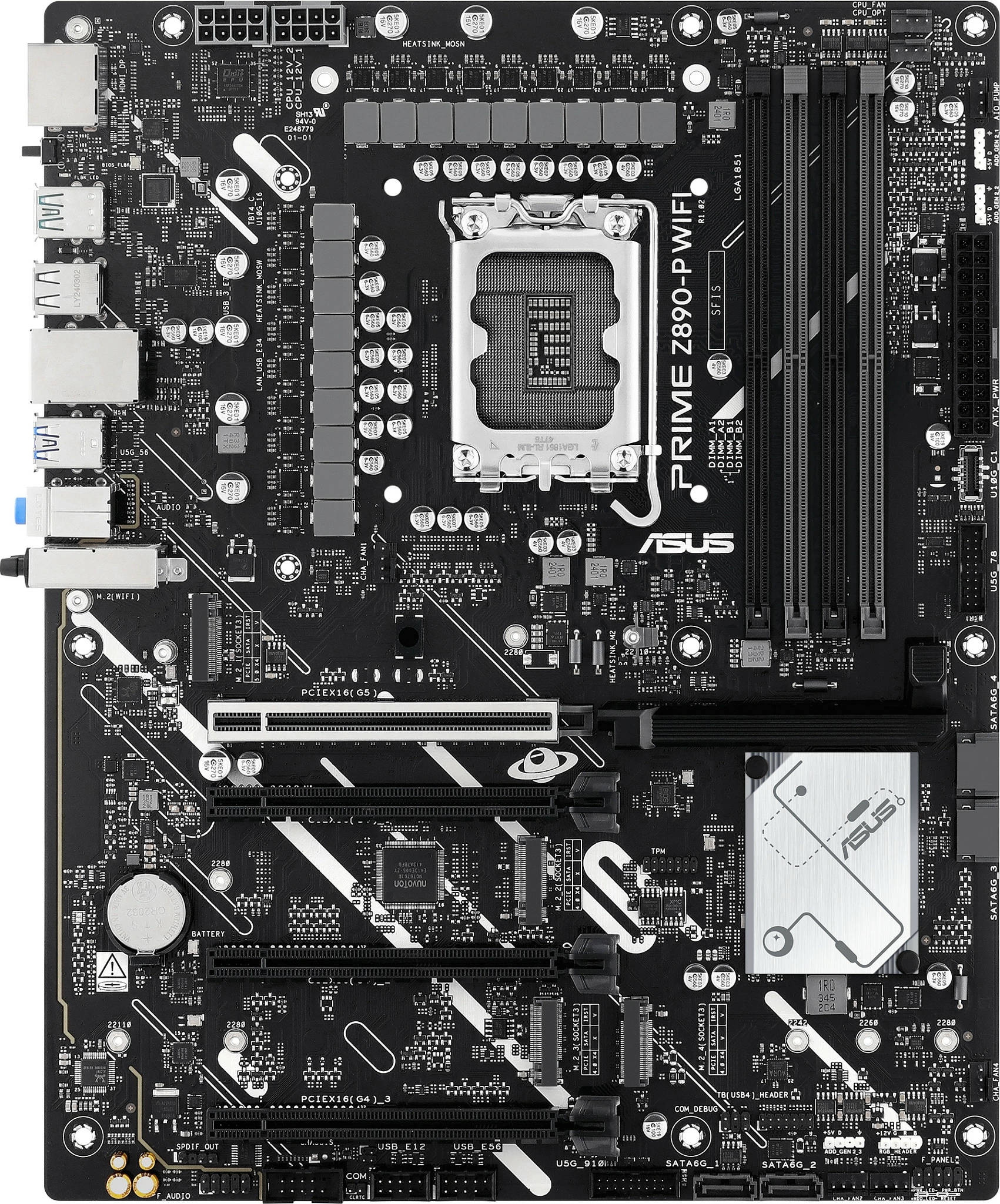 Pllakë amë ASUS PRIME Z890-P WIFI, Intel, LGA 1851, DDR5, 192 GB, e zezë