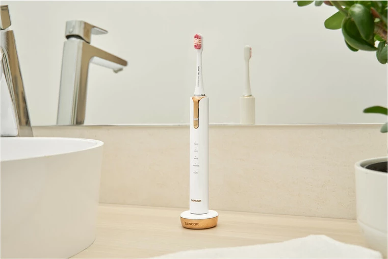 Furçë elektrike për dhëmbë Sencor SOC 4103GD Sonic, e artë/bardhë