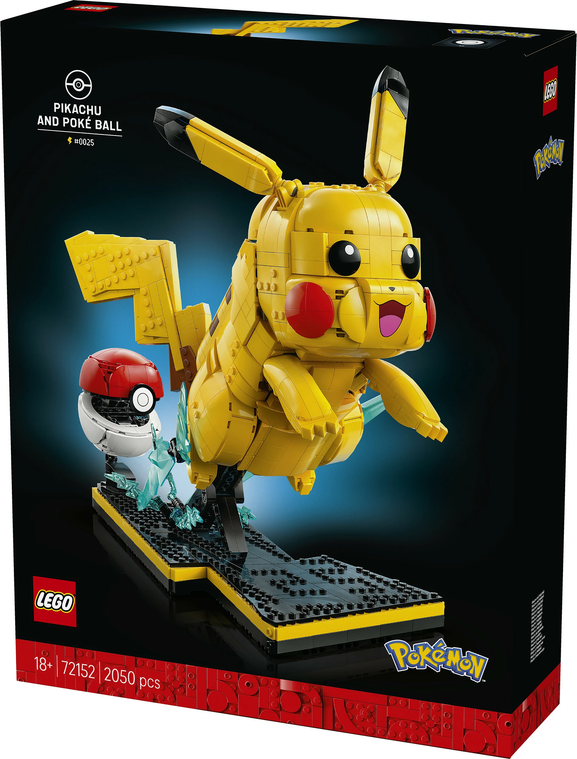 Set ndërtimi LEGO Pokémon Pikachu dhe Poké Ball 72152, 2050 copë, multikolor