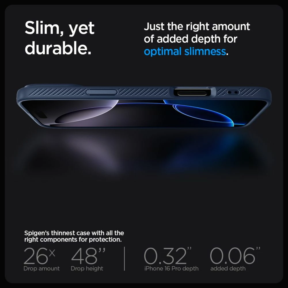 Mbështjellës Spigen Liquid Air për iPhone 16 Pro Max, Blu
