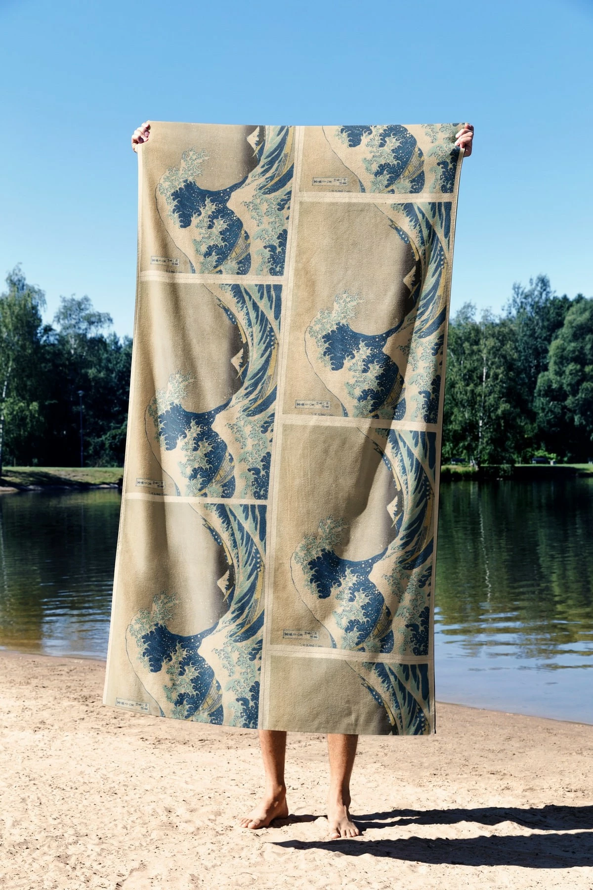 Peshqir plazhi Mijolnir, The Great Wave, shumëngjyrësh, 70x130cm