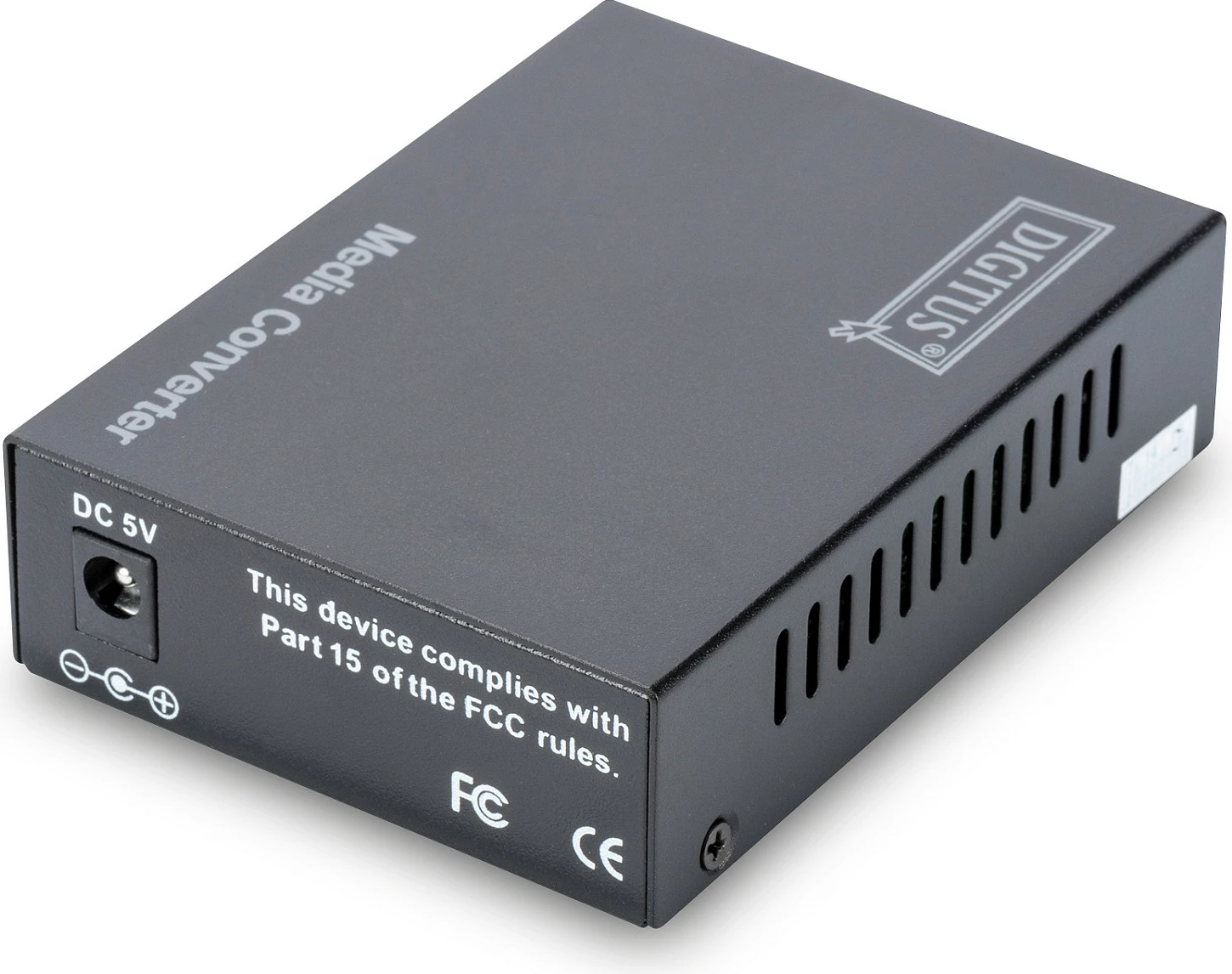 Media konvertues Digitus Fast Ethernet, RJ45 në SC, 10/100 Mbps, multimode, deri 2 km, i zi