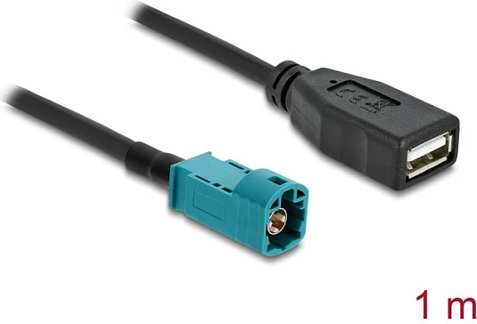 Kablë DeLOCK HSD Z (mashkull) në USB 2.0 Type-A (femër), 1 m, zi/blu