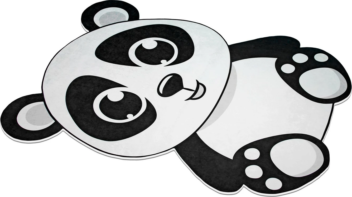 Qilim për fëmijë, dizajn panda, 100x160cm, Conceptum Hypnose Kids-1, i bardhë/zi