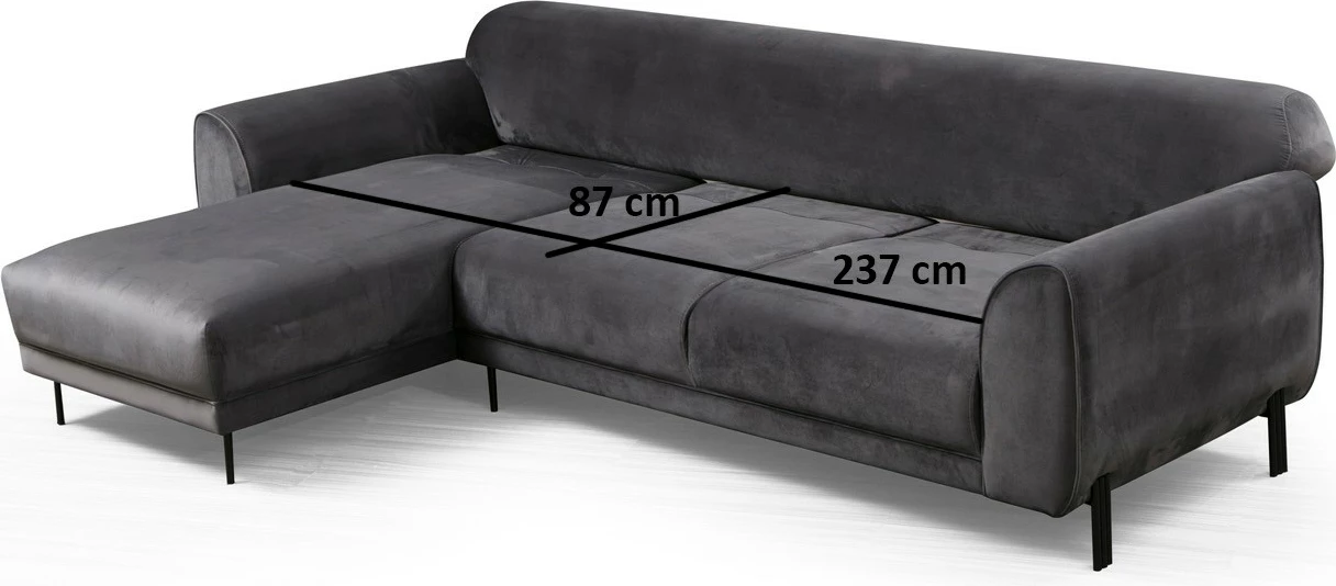 Kënd divan-krevat Atelier del Sofa, këndi majtas, anthracite