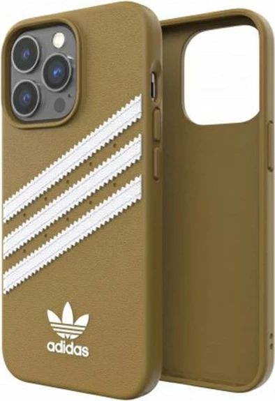 Mbështjellës Adidas OR Moulded PU për iPhone 13/13 Pro 6.1", bezhë-ari