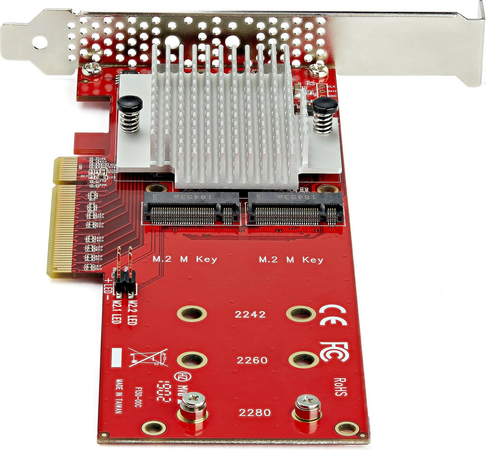 Kartë adapter StarTech PEX8M2E2, PCIe 3.0 x8, Dual M.2 SSD, e kuqe