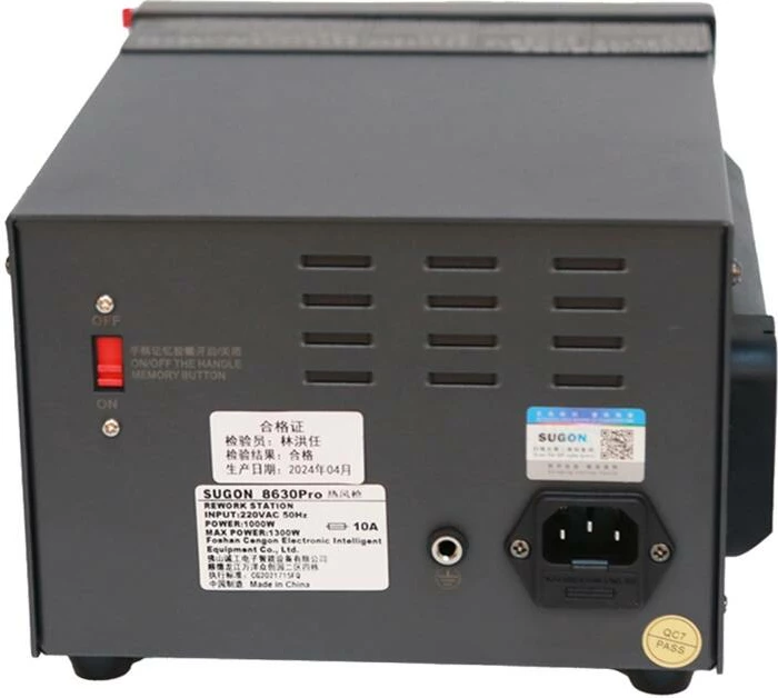 Stacion saldimi me ajër të nxehtë SUGON 8630pro, 1300 W, ekran dixhital, 4 gryka, zi