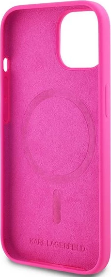 Mbështjellës Karl Lagerfeld Silicone Choupette Head MagSafe për iPhone 15 Plus / 14 Plus, Rozë