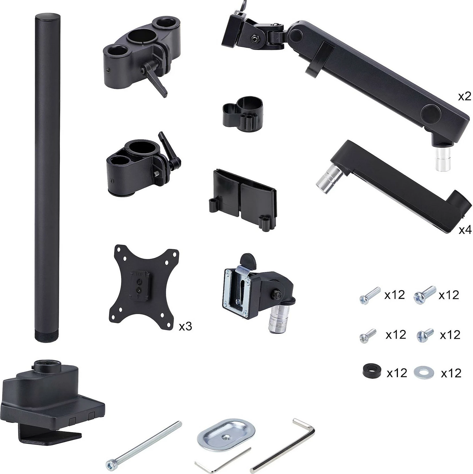 Mbajtëse tavoline për 3 monitorë StarTech, deri 27", VESA 75x75/100x100, clamp/grommet, e zezë