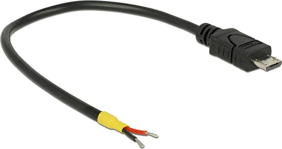 Kabllo USB DeLOCK Micro-USB B me tela të hapur, 0.15 m, USB 2.0, e zezë