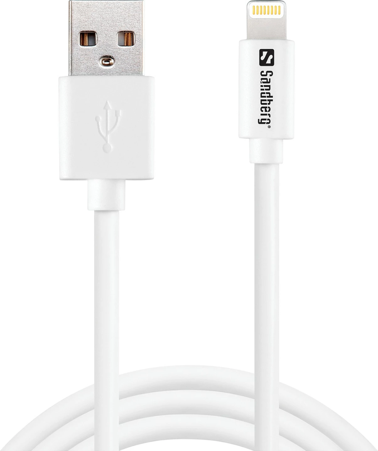 Kabllo Sandberg USB-A në Lightning MFi, 1m, e bardhë