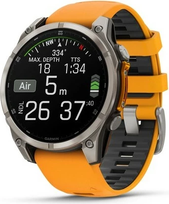 Smartwatch Garmin Fenix 8 Amoled Sapphire GPS 47mm, titan, portokalli