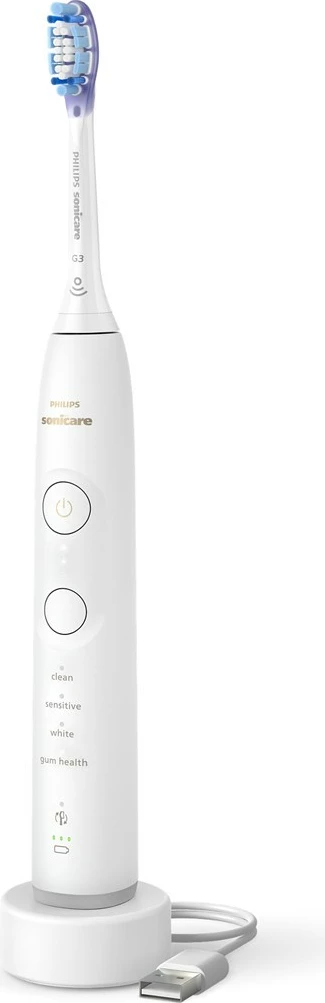 Furçë dhëmbësh elektrike sonike Philips Series 7100 HX7420/02, rechargeable, bateri e integruar, White, set me bazë karikimi, këllëf udhëtimi dhe 2 koka