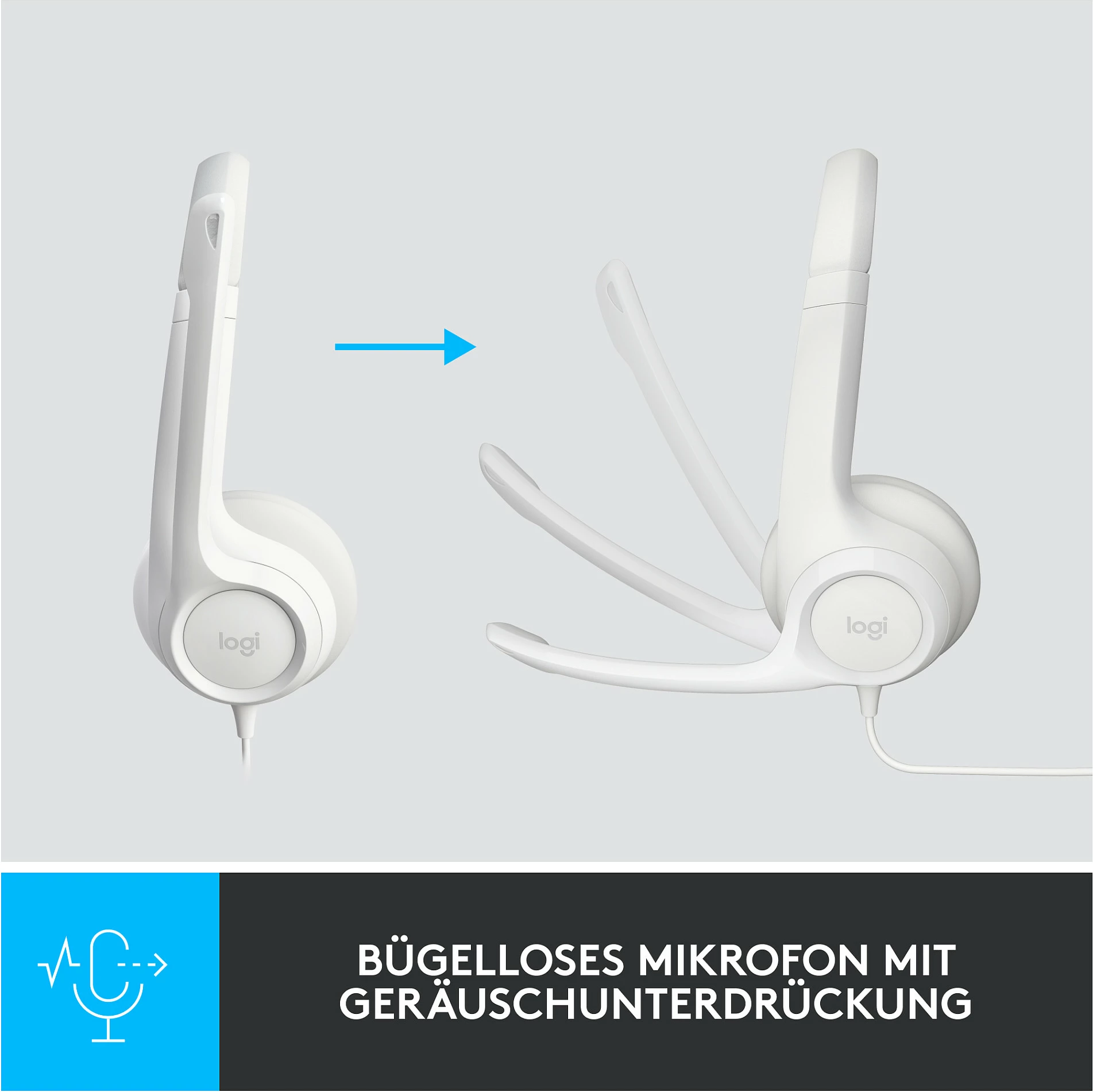 Kufje Logitech H390, USB, Zyrë/Call center, 20 - 20000 Hz, 197 g, Bardhë