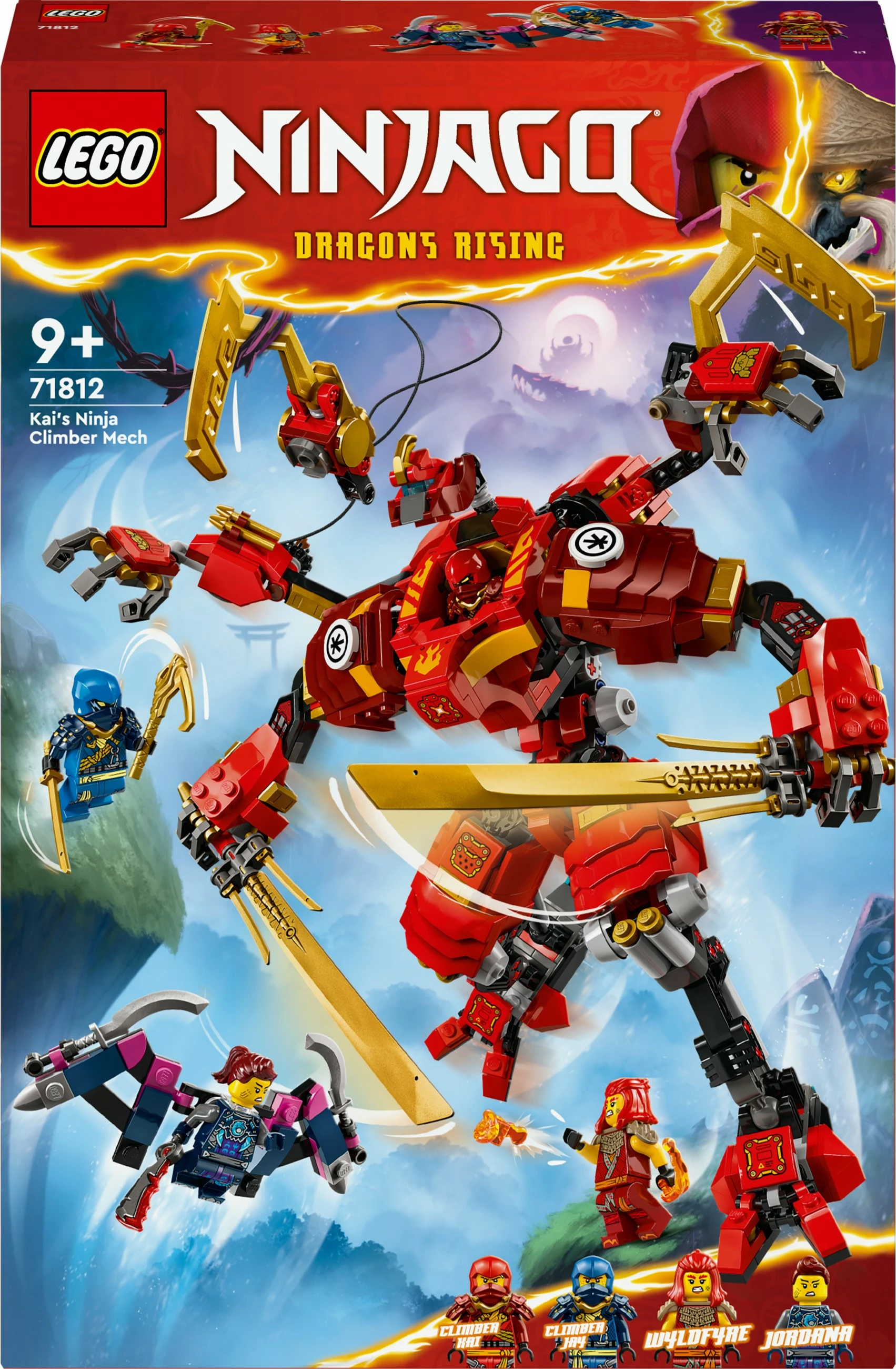 Set ndërtimi LEGO Ninjago 71812 Kai’s Ninja Climber Mech, multikolor