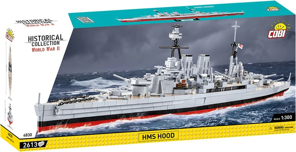 Set ndërtimi Cobi Klocki HMS Hood, 2613 pjesë, Historical Collection, model 1:300