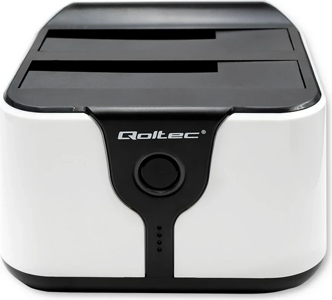 Stacion docking Qoltec 50309, HDD SSD 2.5" 3.5", USB 3.0, Bardhë