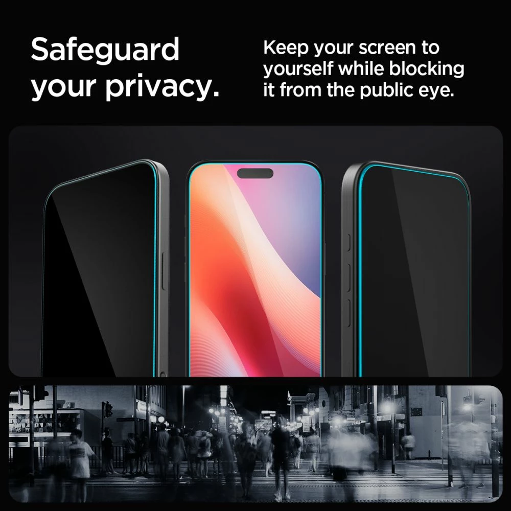Xham mbrojtës Spigen Glas.tR EZ Fit Privacy për iPhone 16 Pro Max, 2 copë