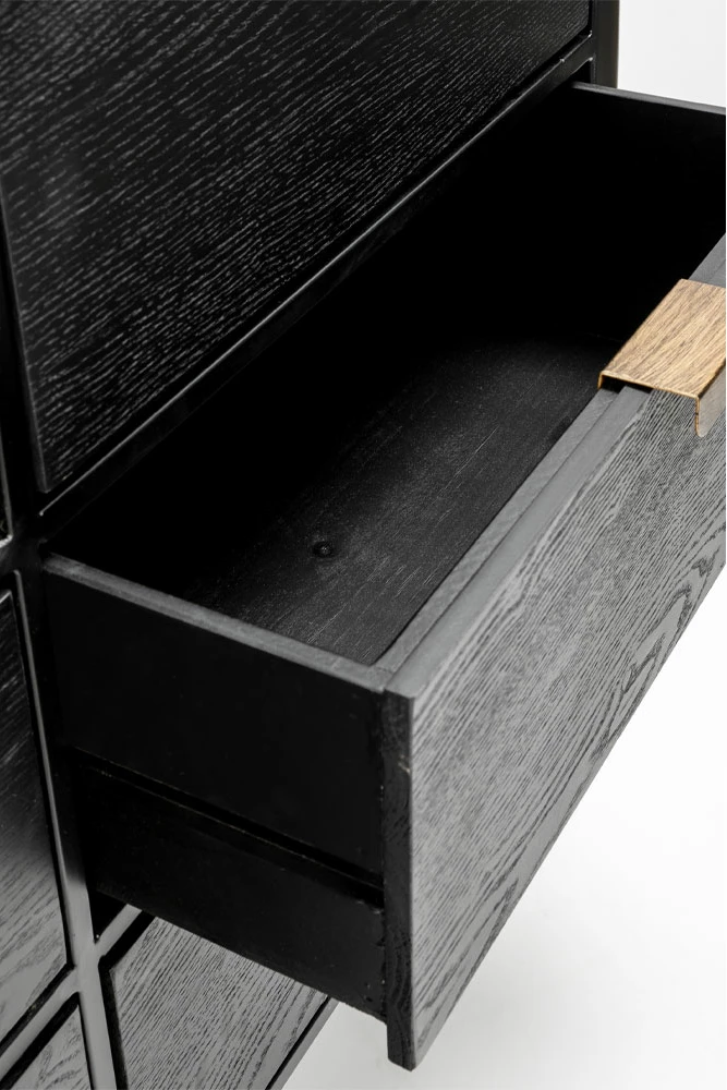 Komodë Colombo, e zezë me detaje të arta, 118x39x77