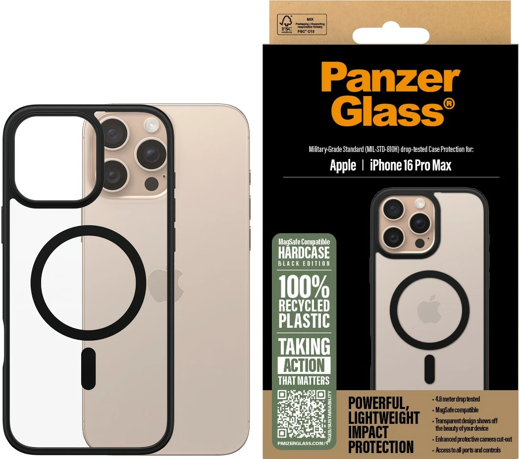 Mbështjellës PanzerGlass HardCase MagSAFE për iPhone 16 Pro Max, transparent