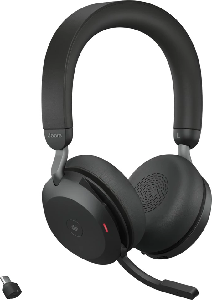 Kufje Jabra Evolve2 75 Link380c, Bluetooth, me mikrofon, e zezë