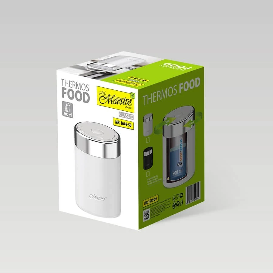 Termos ushqimi Maestro MR-1649-50, 0.5L, çelik inox, e bardhë
