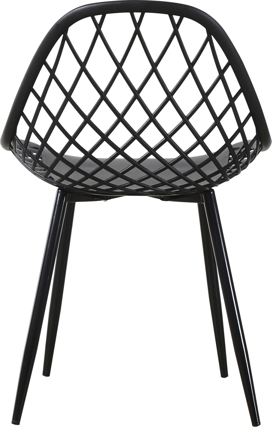 Karrige polipropileni, FH9524.02, ngjyrë e zezë, me këmbë metalike mat, 52x53x82H cm, set prej 4 copash