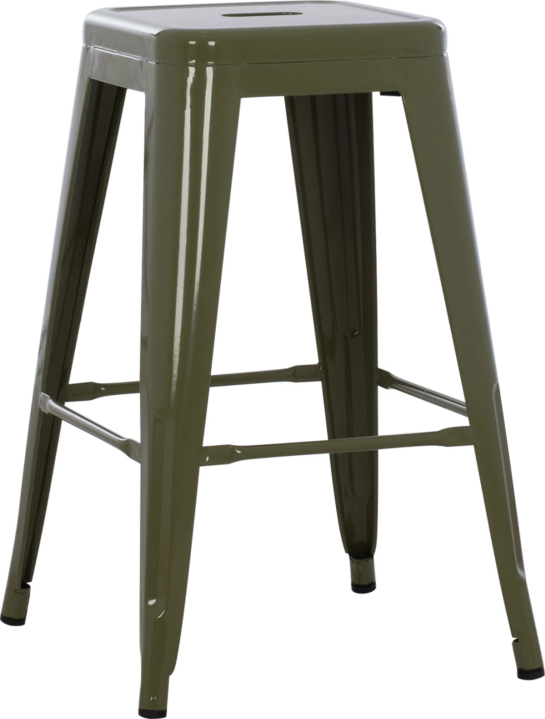 Karrige për bar, lartësi mesatare, MELITA-PRO, metal, ngjyrë ulliri e errët, 43x43x67 cm