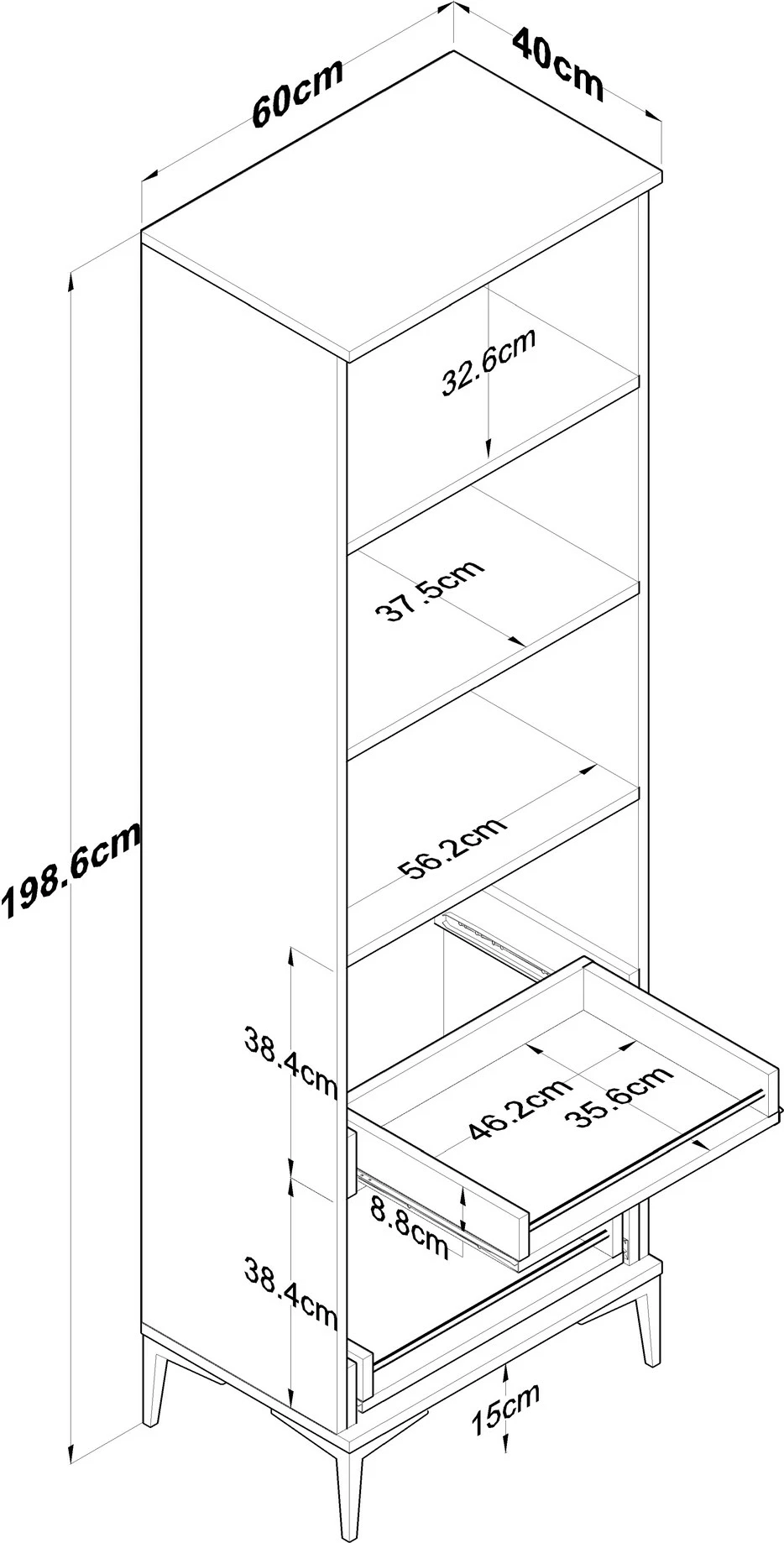 Dollap shumëpërdorimësh, ngjyrë e bardhë, Skye Decor, JE110 - 2945