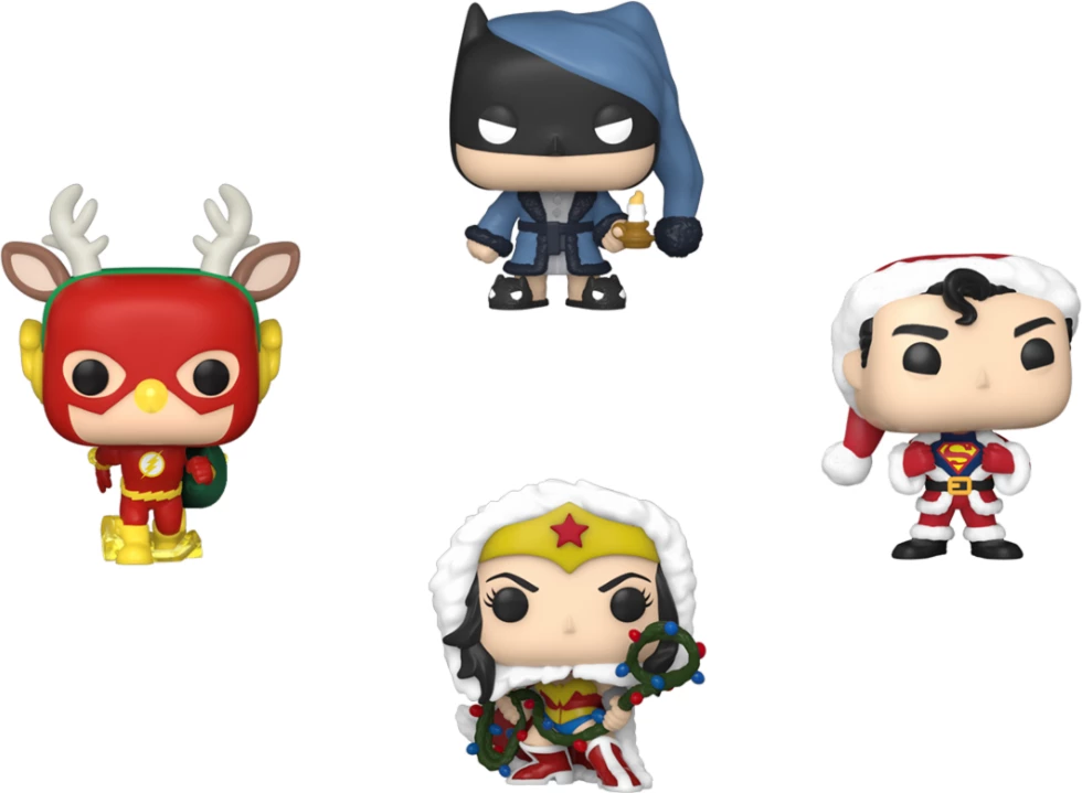 Figurina koleksionuese Funko Pocket Pop! DC Holiday Tree Holiday Box, set 4 copë