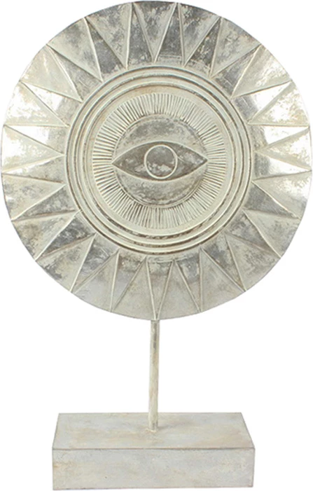 Dekor Nigeria totem, polirezine, argjend antik, 26x8x40cm