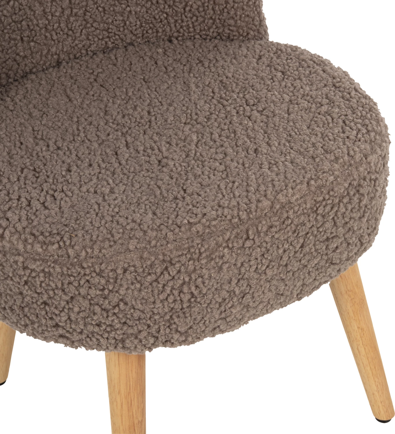 Karrige YASMINE FH8395.25 shpinë e ulët, pëlhurë boucle ngjyrë kafe e lehtë, 47x46x64.5H cm.