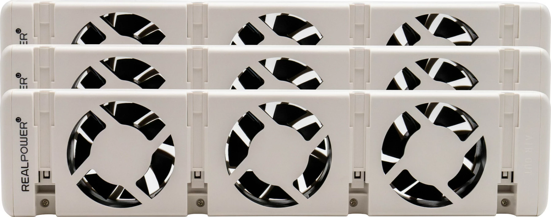 Ngrohës elektrik me ventilator RealPower HL-3, termostat i rregullueshëm, portativ, set 3 copë, i bardhë