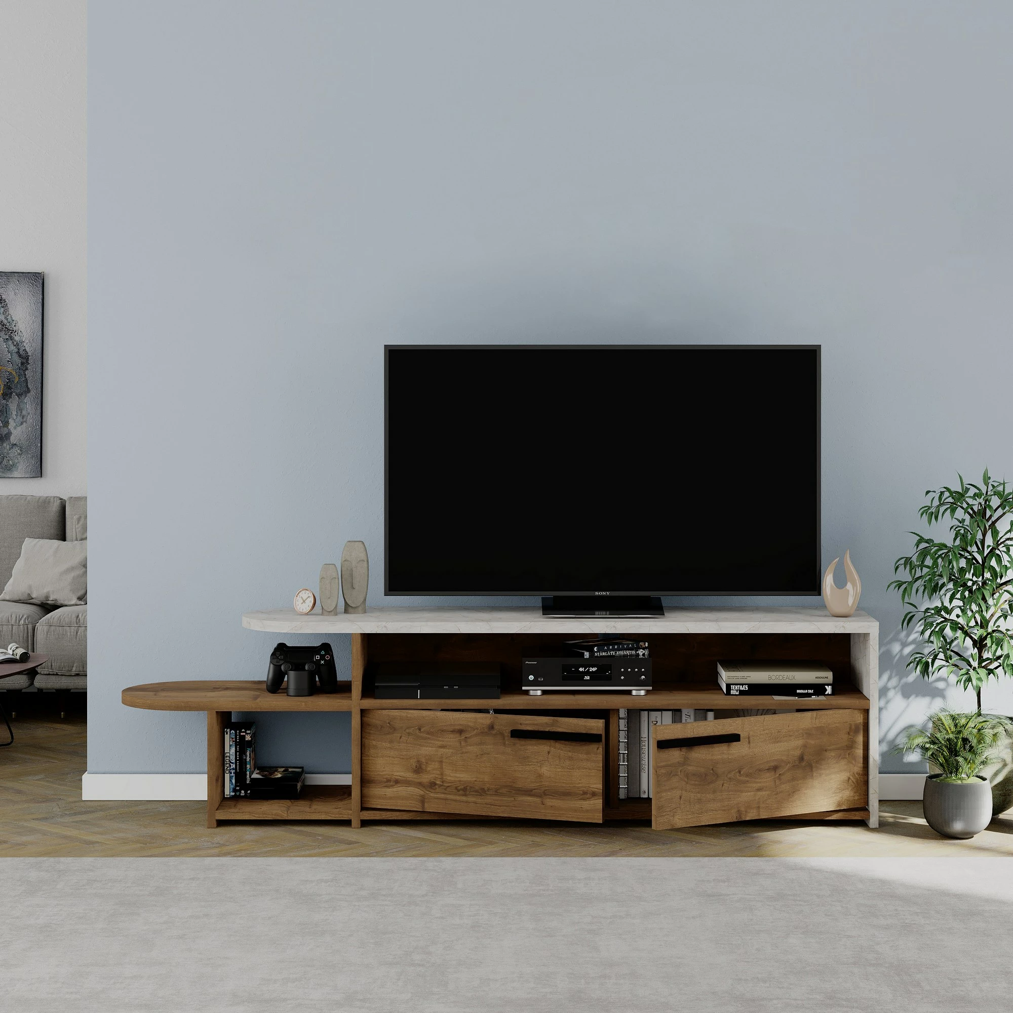 Komodë TV Skye Decor, ngjyrë Lagina-Hitit