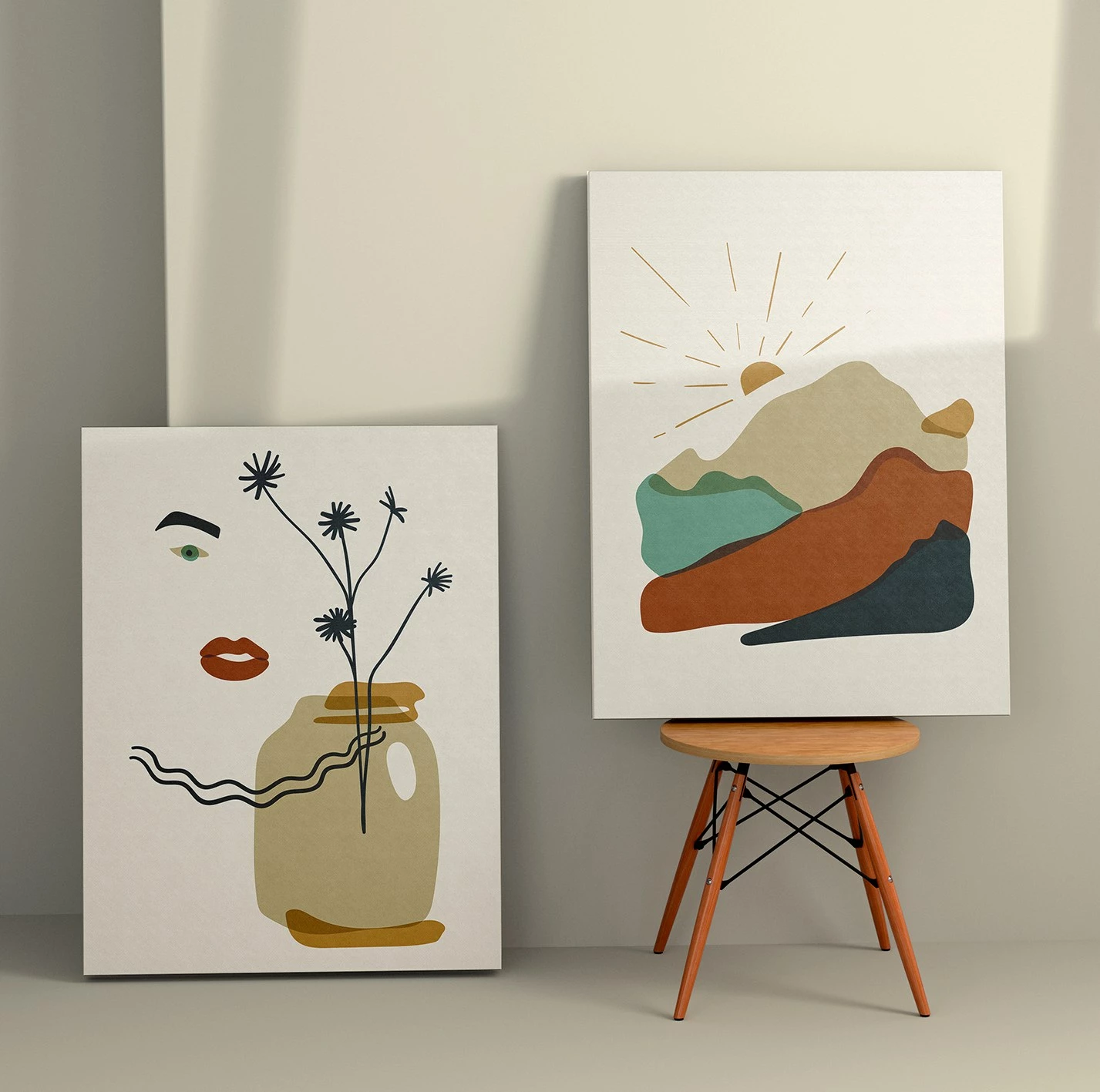 Pikturë dekorative në kanavacë (2 copa), Wallity, 2KNV4247, 70x100